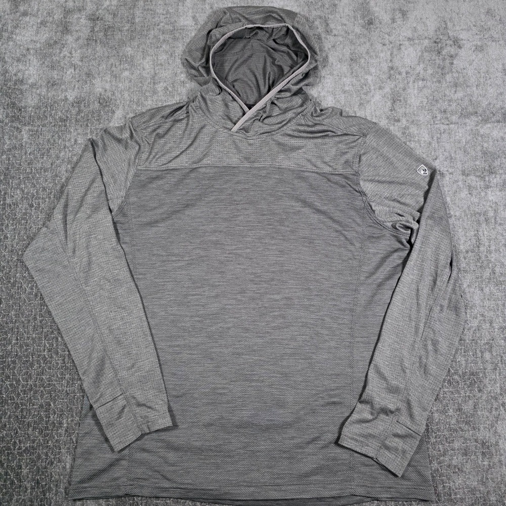Kuhl Womens Large Gray Sun Shirt Hooded Long Sleeve Performance Hiking Pullover